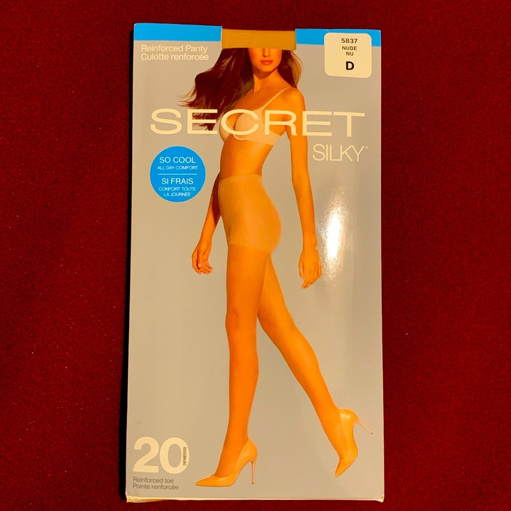 NWT secret silky pantyhose nude size D